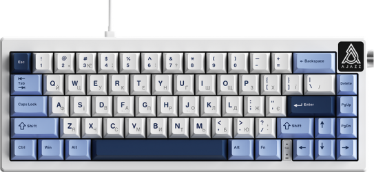 Клавіатура дротова Ajazz AK650 Sea Salt Switch USB White-Blue (AK650-SS-BWB)