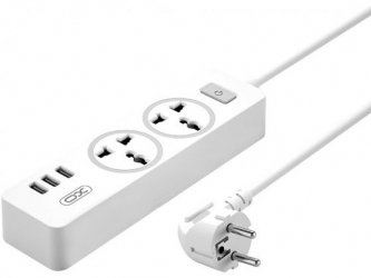 Мережевий фільтр XO WL04 10A 1.8M 3USB White Мережевий фільтр XO WL04 10A 1.8M 3USB White