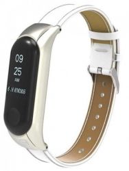 Ремешок для Xiaomi Mi Band 3 Fiber Leather Band White