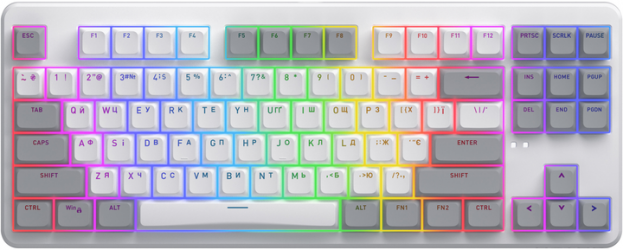 Клавиатура беспроводная Hator Rockfall 3 Mecha TKL QMK/VIA Orange Wireless (HTK851UA) White 