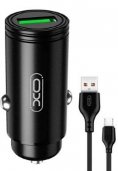 Автомобільний зарядний пристрій XO CC39 1USB 18W QC3.0 + microUSB cable Black Автомобільний зарядний пристрій XO CC39 1USB 18W QC3.0 + microUSB cable Black