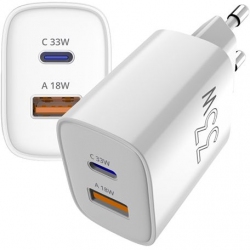 Мережевий зарядний пристрій Sigma X-power 33W PS33-01 (GaN PD/QC Charger, 1×USB-C+1×USB-A)