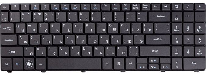 Клавиатура для ноутбука PowerPlant Acer Aspire 5516, eMachines E525 без фрейма (KB310739) Black
