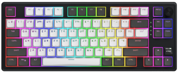 Клавиатура беспроводная HATOR Skyfall 80 Pro Vanila Silent Switch Bluetooth/USB (HTK4180UA) Grey-Black