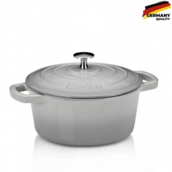 Каструля чавунна з кришкою KELA Calido 21 см 2,5 л (12605) сіра