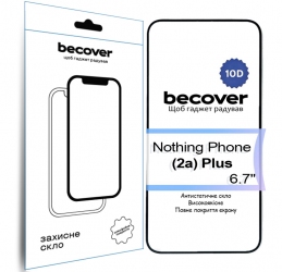 Защитное стекло BeCover для Nothing Phone (2a) Plus 10D (713576) Black Защитное стекло BeCover для Nothing Phone (2a) Plus 10D (713576) Black