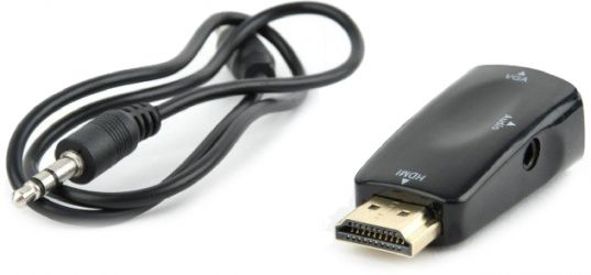 Адаптер Cablexpert HDMI в VGA + 3.5 мм кабель 3.5 jack-3.5 jack 45 см (AB-HDMI-VGA-02) Black