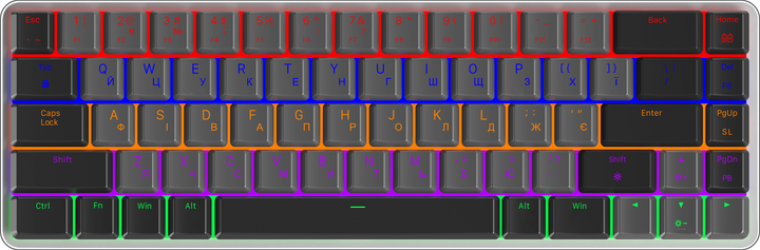 Клавіатура GamePro MK122R Red Swich Low Profile 65% Wireless Dark Gray Клавіатура GamePro MK122R Red Swich Low Profile 65% Wireless Dark Gray