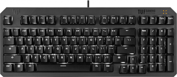 Клавиатура проводная ASUS TUF Gaming K3 Gen II UKR Opti-Mech RGB Red Switches (ABS) (90MP0390-BKMA00)
