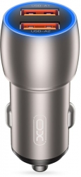 Автомобільний зарядний пристрій XO CC52 Metal Smart Car Charger 2USB 36W QC3.0 Tranish Автомобільний зарядний пристрій XO CC52 Metal Smart Car Charger 2USB 36W QC3.0 Tranish