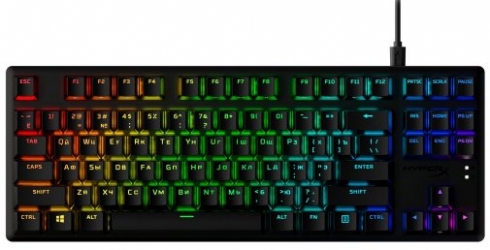 Клавиатура проводная HyperX Alloy Origins Core PBT HX Red USB (639N7AA) Black  Клавиатура проводная HyperX Alloy Origins Core PBT HX Red USB (639N7AA) Black