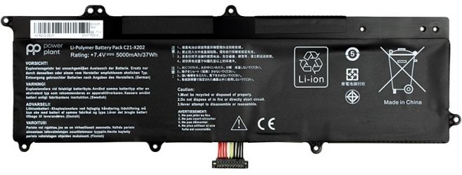 Акумулятор PowerPlant для ноутбуків Asus VivoBook S200E Series (C21-X202) (7.4V/5000mAh/6Cells) (NB430888)