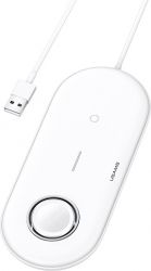 Бездротовий зарядний пристрій USAMS 2-in-1 for Apple iPhone and Apple Watch (CD119WH01) White