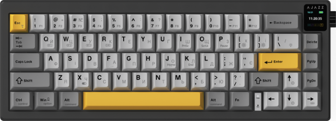 Клавіатура бездротова Ajazz AK650 Flying Fish Switch RGB (AK650-FF-BGY) Black 