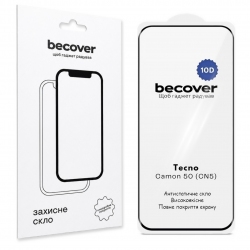 Защитное стекло BeCover для Tecno Camon 50 (CN5) 10D (716103) Black