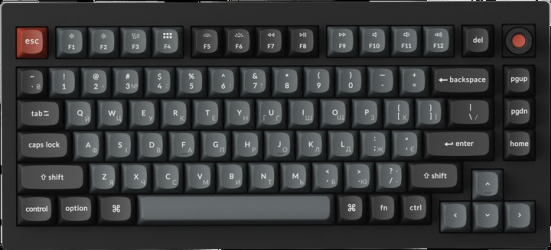 Клавиатура проводная Keychron V1 8K Keychron Super Red Switch Black RGB (V1W-D1-UA)