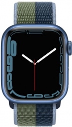 Apple Watch Series 7 GPS 41mm Blue with Abyss Blue/Moss Green Sport Loop (MKNH3)