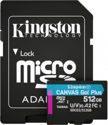 Карта памяти Kingston MicroSDXC 512GB Canvas Go! Plus Class 10 UHS-I U3 V30 A2 + SD-адаптер (SDCG3/512GB) Карта памяти Kingston MicroSDXC 512GB Canvas Go! Plus Class 10 UHS-I U3 V30 A2 + SD-адаптер (SDCG3/512GB)