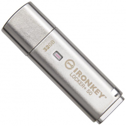 USB флеш накопитель Kingston IronKey Locker+ 50 32GB USB 3.2 (IKLP50/32GB) Silver  USB флеш накопитель Kingston IronKey Locker+ 50 32GB USB 3.2 (IKLP50/32GB) Silver