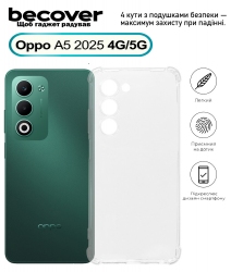 Панель BeCover Anti-Shock для Oppo A5 2025 4G/5G (713815) Clear Панель BeCover Anti-Shock для Oppo A5 2025 4G/5G (713815) Clear