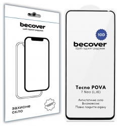 Защитное стекло BeCover для Tecno POVA 7 Neo (LJ6) 10D (714921) Black