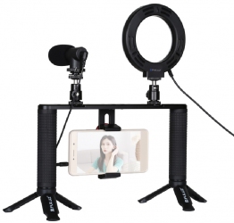 Комплект блогера Puluz PKT3028 4в1 (світло, кріплення, тримач для телефона, мікрофон) Комплект блогера Puluz PKT3028 4в1 (світло, кріплення, тримач для телефона, мікрофон)