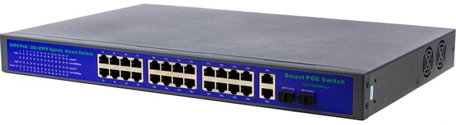 PoE коммутатор PowerPlant 24ch 100Mbps+2+2G uplink (POE2404L) PoE коммутатор PowerPlant 24ch 100Mbps+2+2G uplink (POE2404L)