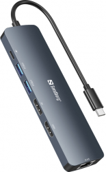 USB-хаб Sandberg 6-in-1 USB-C 3.1 - HDMI/2xUSB 3.0/RJ45/USB-C/DisplayPort PD 100 Вт (SAND_136-43) USB-хаб Sandberg 6-in-1 USB-C 3.1 - HDMI/2xUSB 3.0/RJ45/USB-C/DisplayPort PD 100 Вт (SAND_136-43)