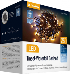 Світлодіодна гірлянда ColorWay мішура-водоспад LED 250 5 м 150 Теплий статичний+100 220V Холодний білий водоспад (CW-G-250L5VMC)