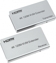 Подовжувач HDMI-сигналу PowerPlant HDMI 4K/30 hz до 120 м через CAT5E/6 (HDES120-KVM) (CA912933) Подовжувач HDMI-сигналу PowerPlant HDMI 4K/30 hz до 120 м через CAT5E/6 (HDES120-KVM) (CA912933)