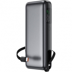УМБ Acefast M22 20000mAh 130W PD/QC3.0 build-in cable Black/Gray