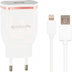 Мережевий зарядний пристрій Gelius Pro Exelon QC2.0 GP-HC02 1USB 2.1A з кабелем Apple Lightning (2099900705946) White
