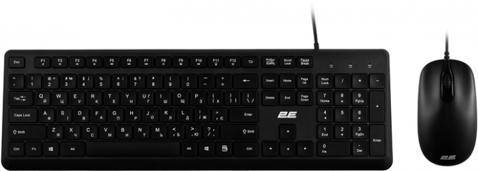 Комплект проводной 2E MK405 USB EN/UK (2E-MK405UBK_UA) Black  Комплект проводной 2E MK405 USB EN/UK (2E-MK405UBK_UA) Black