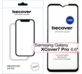 Захисне скло BeCover для Samsung Galaxy XCover7 Pro SM-G766B 10D (713554) Black Захисне скло BeCover для Samsung Galaxy XCover7 Pro SM-G766B 10D (713554) Black