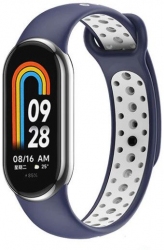 Ремешок BeCover Vents Style для Xiaomi Mi Smart Band 8 (709419) Blue-White