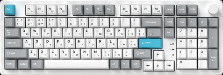 Клавиатура беспроводная GamePro Asgard Drakkar Keychron Super Red Switch Wireless/Bluetooth/USB (MK305WH) White 