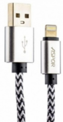 Кабель USB Aspor A173 Lightning 0.3 м/3A Silver