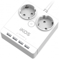 Мережевий фільтр Ikos F24S-U (0005-CEF) White 