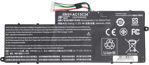 Аккумулятор PowerPlant для ноутбуков ACER Aspire V5-122P (AC13C34) 11.55 V 2640 mAh (NB410651)