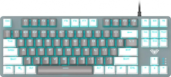 Клавиатура проводная Aula Wind F3287 Mechanical White/Grey KRGD Blue USB EN/UA (6948391240688)