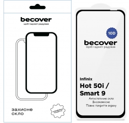 Защитное стекло BeCover для Infinix Hot 50i (X6531) 10D (712713) Black Защитное стекло BeCover для Infinix Hot 50i (X6531) 10D (712713) Black