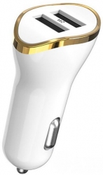 Автомобільний зарядний пристрій XO CC19 2USB 2.4A White Автомобільний зарядний пристрій XO CC19 2USB 2.4A White