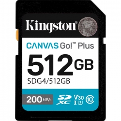 Карта памяти Kingston SDXC 512GB Canvas Go! Plus G4 Class 10 UHS-I U3 V30 (SDG4/512GB)