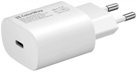 Сетевое зарядное устройство ColorWay Power Delivery Port PPS USB Type-C (25W) (CW-CHS033PD-WT) White