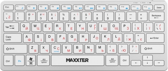 Бездротова клавіатура Maxxter KBW-C01S-UA Wireless White Бездротова клавіатура Maxxter KBW-C01S-UA Wireless White