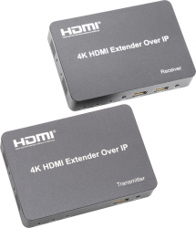 Подовжувач HDMI-сигналу PowerPlant HDMI 4K/30 hz до 150 м через CAT5E/6 (HDES150-KVM) (CA912957) Подовжувач HDMI-сигналу PowerPlant HDMI 4K/30 hz до 150 м через CAT5E/6 (HDES150-KVM) (CA912957)