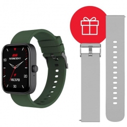 Смарт-часы 2E Alpha SQ Music Edition 46mm + ремешок серый (2E-CWW40BKGN-WS) Black-Green