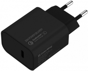 Сетевое зарядное устройство СolorWay Power Delivery Port USB Type-C (20W) V2 (CW-CHS026PD-BK) Black