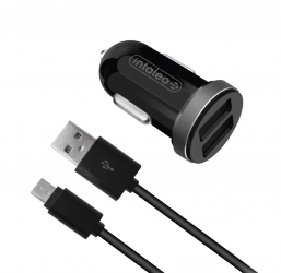 Автомобильное зарядное устройство Intaleo CCG212 (2USB2,1A) + Micro USB Black Автомобильное зарядное устройство Intaleo CCG212 (2USB2,1A) + Micro USB Black