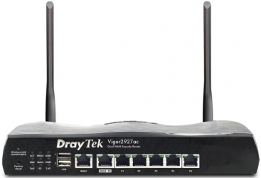 Маршрутизатор DrayTek Vigor 2927ac 2(6) WAN GbE 5 LAN GbE 2 USB 2.0 50 VPN Multi-LAN Black Маршрутизатор DrayTek Vigor 2927ac 2(6) WAN GbE 5 LAN GbE 2 USB 2.0 50 VPN Multi-LAN Black